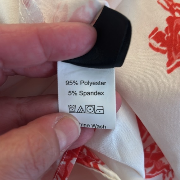 SHEIN White & Red Floral Flowy Boho Summer Casual Top Size XL - Picture 6 of 6